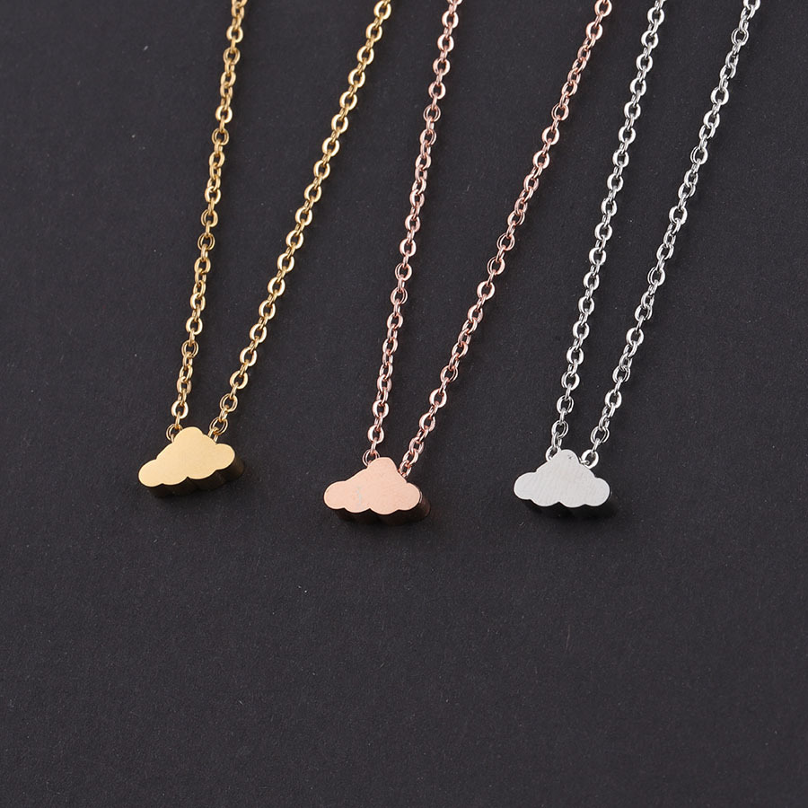 Titanium Steel 18K Gold Plated Basic Simple Style Clouds None Pendant Necklace display picture 4