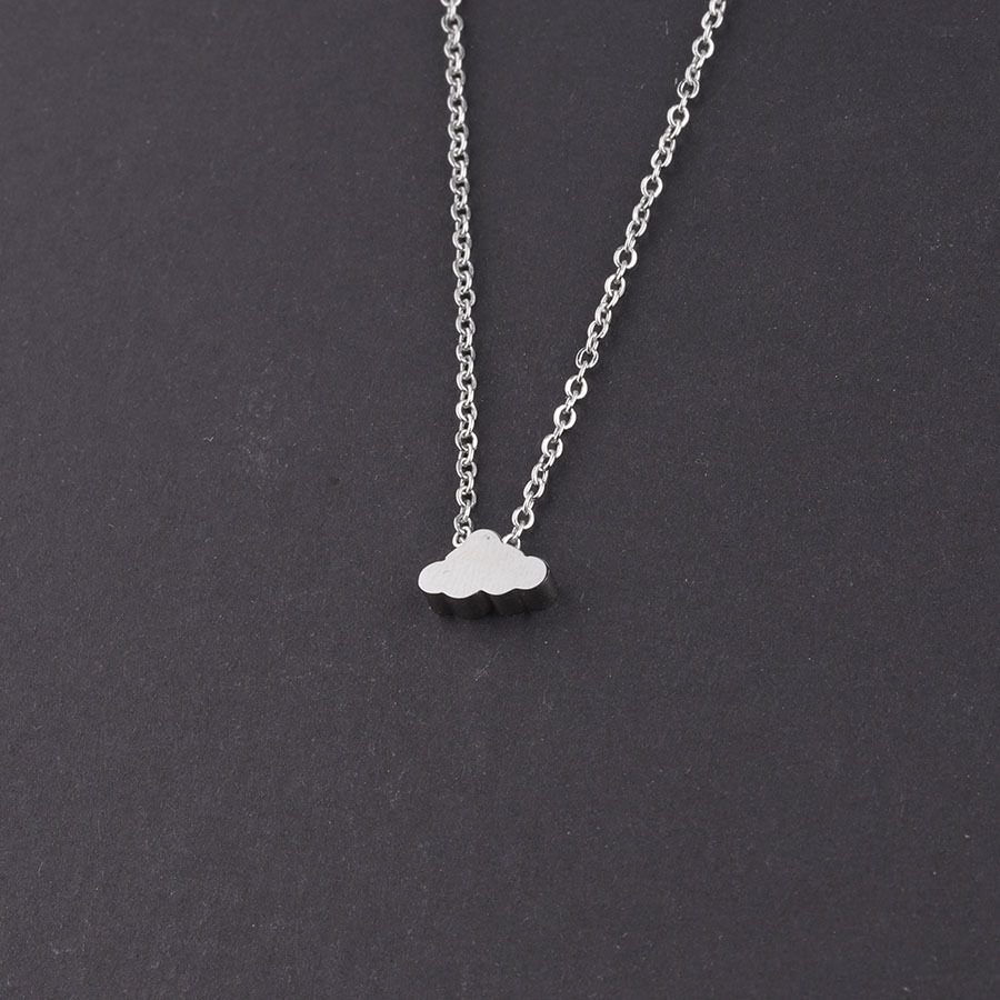 Titanium Steel 18K Gold Plated Basic Simple Style Clouds None Pendant Necklace display picture 10