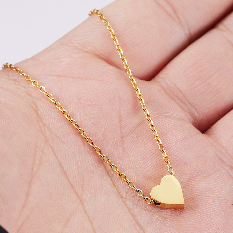 Stainless Steel 18K Gold Plated Basic Simple Style Classic Style Plating Heart Shape None Pendant Necklace display picture 3