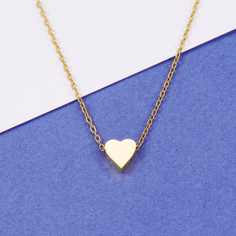 Stainless Steel 18K Gold Plated Basic Simple Style Classic Style Plating Heart Shape None Pendant Necklace display picture 4
