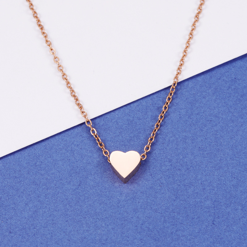 Stainless Steel 18K Gold Plated Basic Simple Style Classic Style Plating Heart Shape None Pendant Necklace display picture 5