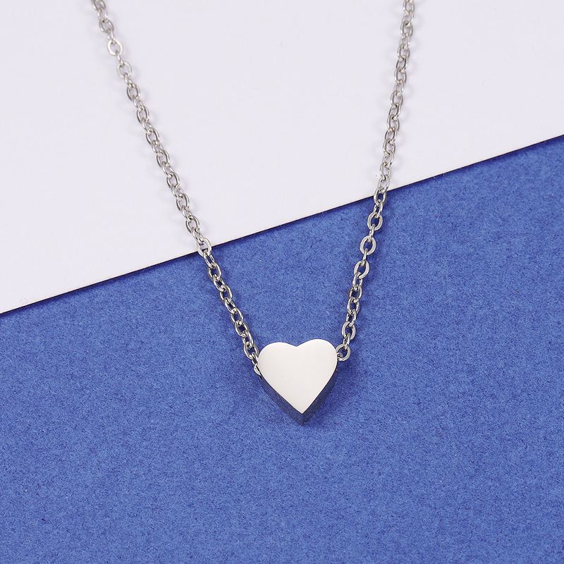 Stainless Steel 18K Gold Plated Basic Simple Style Classic Style Plating Heart Shape None Pendant Necklace display picture 6