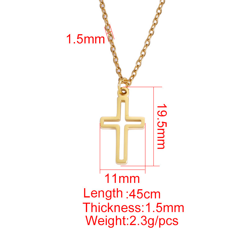 Stainless Steel 18K Gold Plated Elegant Classic Style Plating Cross None Pendant Necklace display picture 1