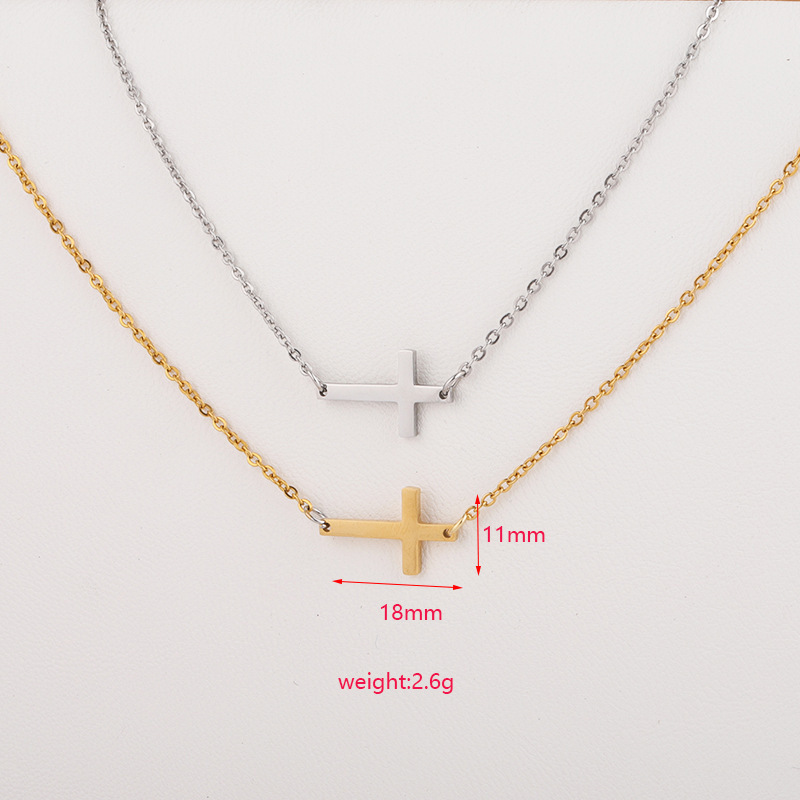 Titanium Steel 18K Gold Plated Casual Streetwear Cross None Necklace display picture 1