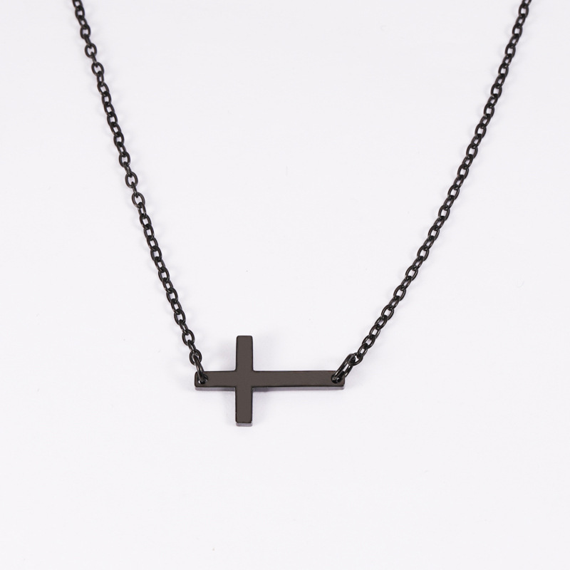 Titanium Steel 18K Gold Plated Casual Streetwear Cross None Necklace display picture 2