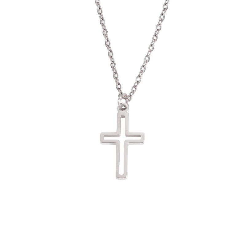 Stainless Steel 18K Gold Plated Elegant Classic Style Plating Cross None Pendant Necklace display picture 7