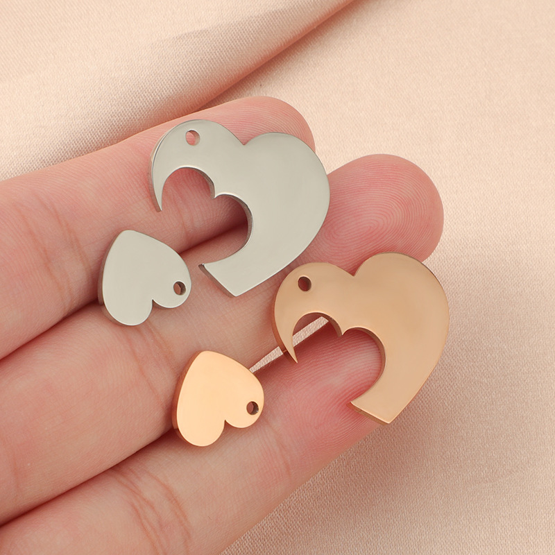 1 Piece Titanium Steel None 18K Gold Plated Heart Shape display picture 19