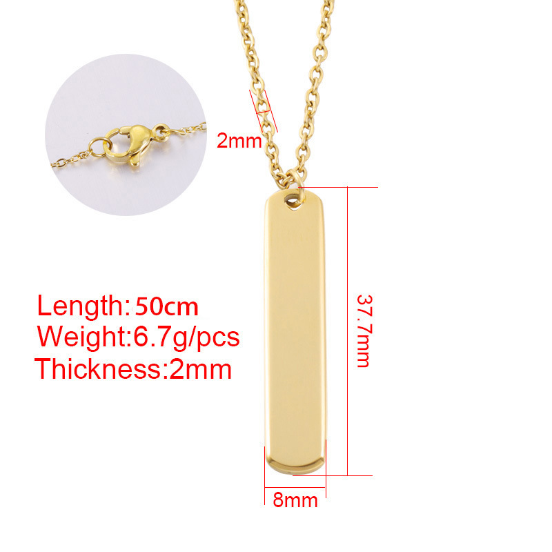 Stainless Steel 18K Gold Plated Simple Style Roman Style Commute Geometric None Pendant Necklace display picture 1