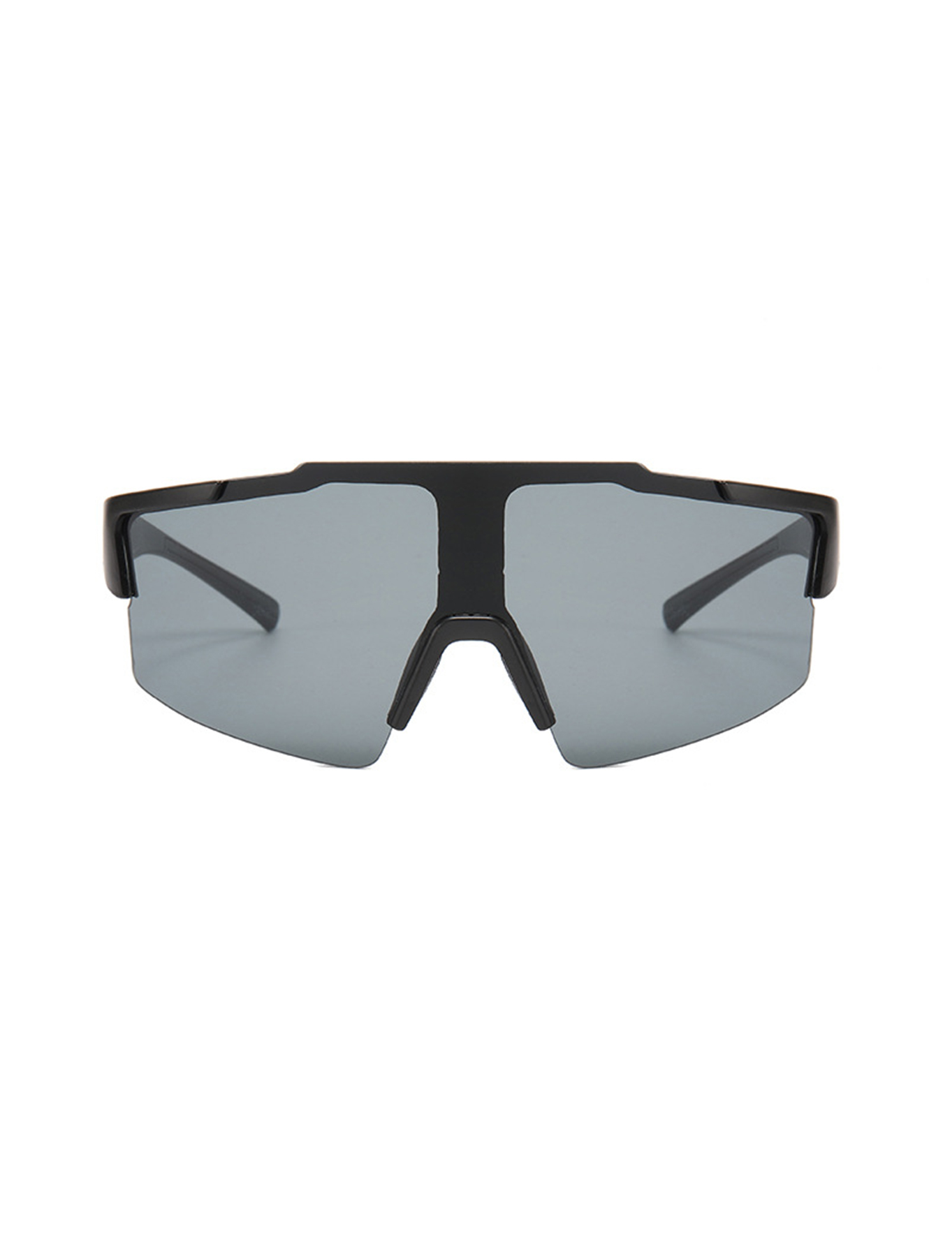 Casual Streetwear Geometric Pc Uv Protection Polygon Sport Biker Half Frame Clips Glasses display picture 2