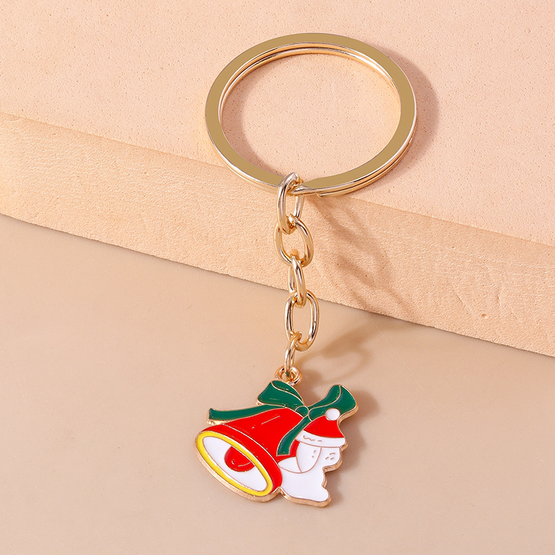 Cute Christmas House Snowman Alloy Christmas Bag Pendant Keychain display picture 4