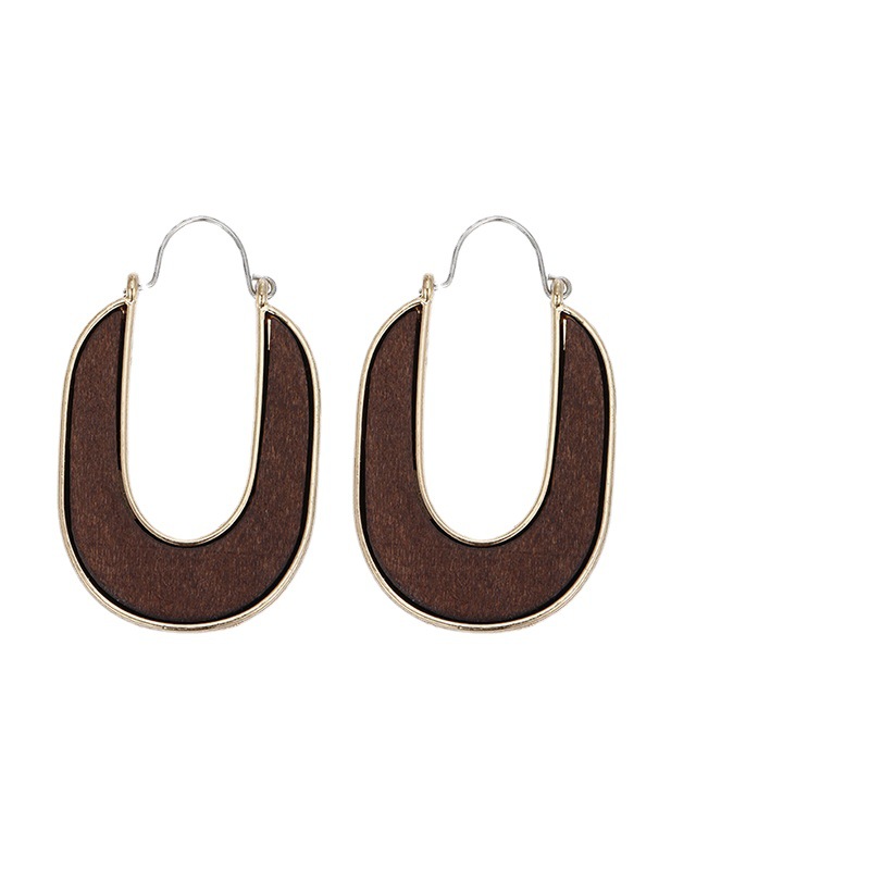 1 Pair Elegant U Shape Hollow Out Alloy Earrings display picture 1
