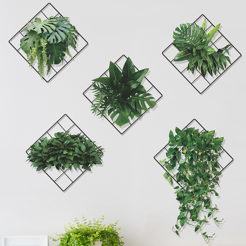 Pastoral Plant Grid Pvc Wall Sticker display picture 5