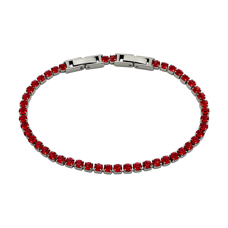 Simple Style Shiny Round 304 Stainless Steel Zircon Tennis Bracelet In Bulk display picture 4