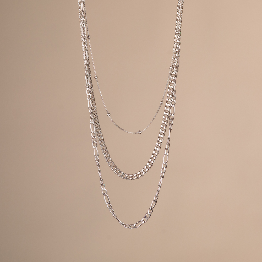 Einfacher Stil Einfarbig Legierung Überzug Frau Dreilagige Halskette display picture 4