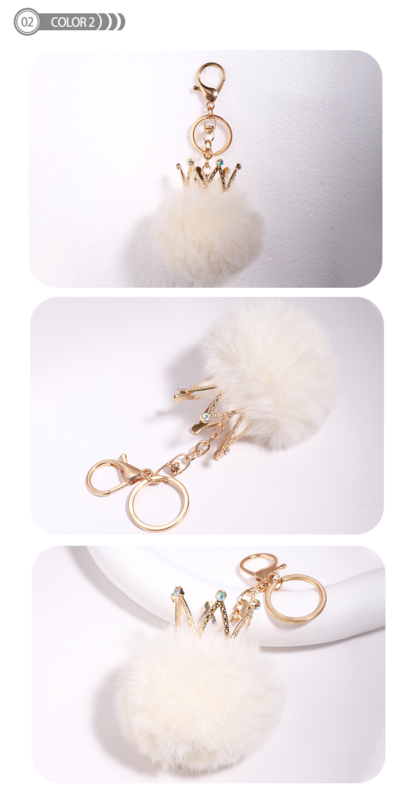 Cute Crown Plush Keychain display picture 3