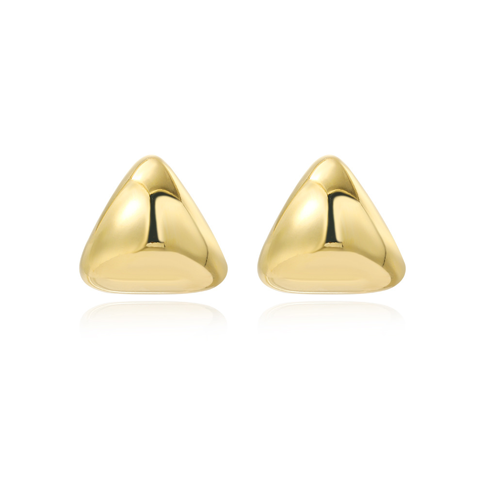1 Pair Simple Style Triangle Plating Brass 18k Gold Plated Ear Studs display picture 3