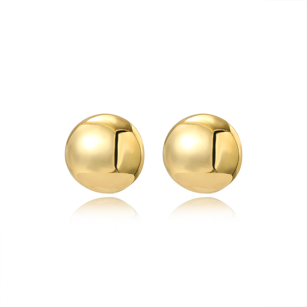 1 Pair Simple Style Round Plating Brass Ear Studs display picture 5