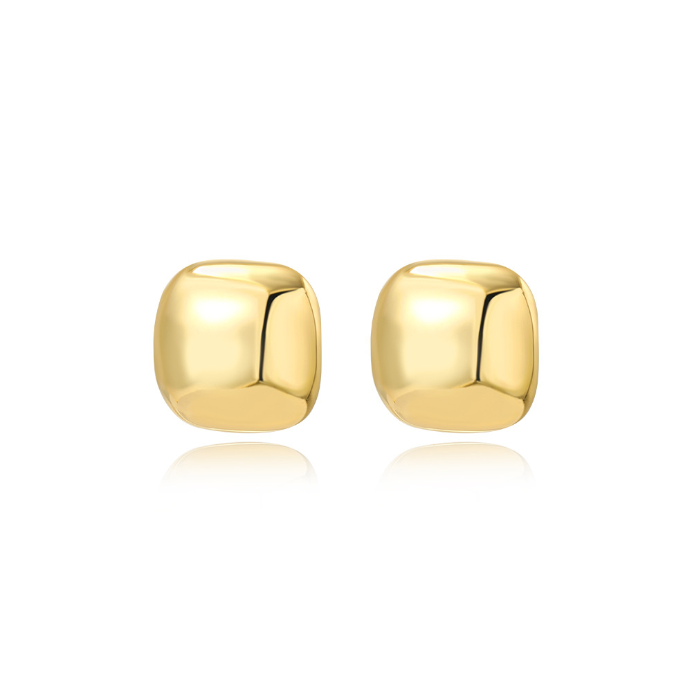 1 Pair Simple Style Square Plating Brass Ear Studs display picture 5