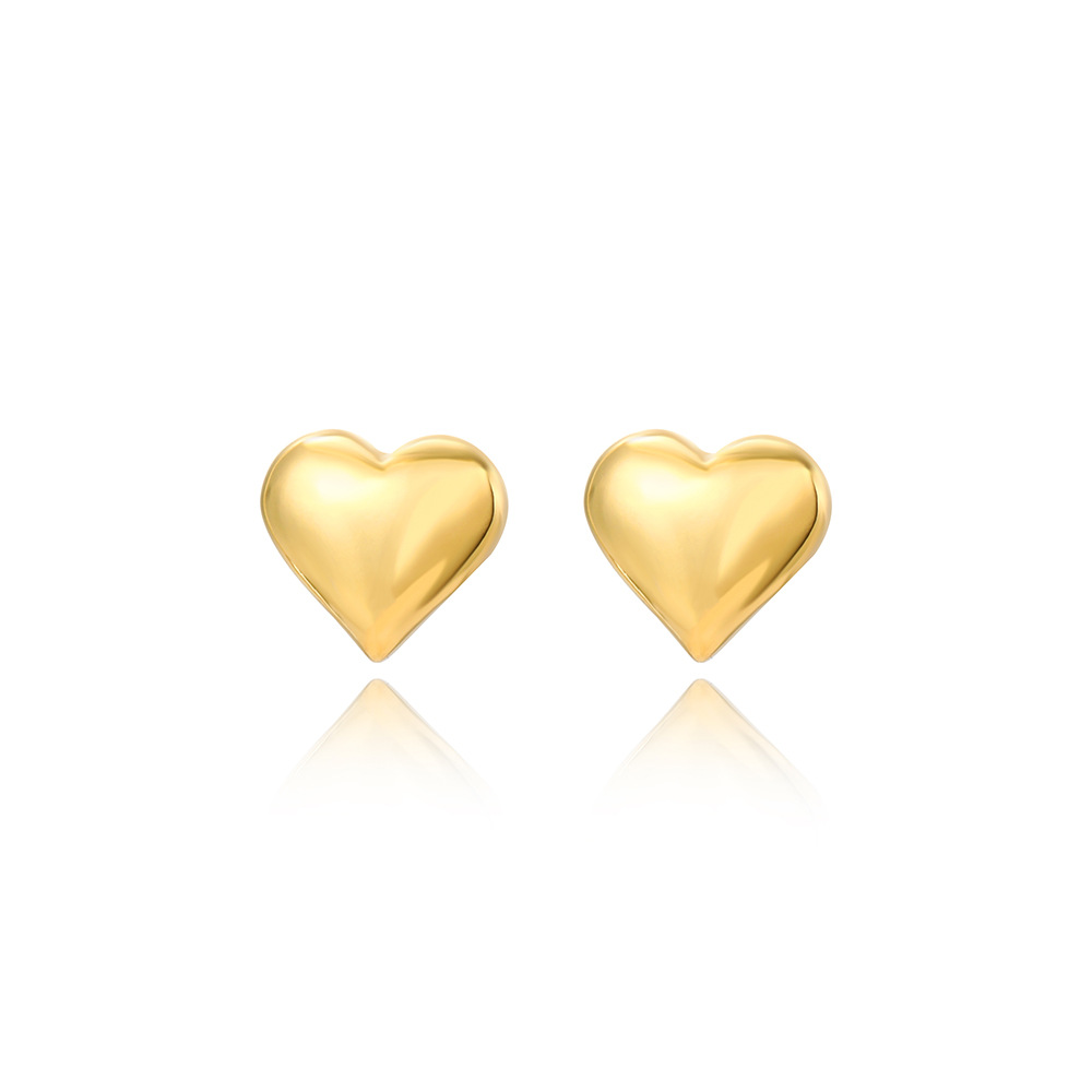 1 Pair Sweet Heart Shape Plating Copper Ear Studs display picture 6
