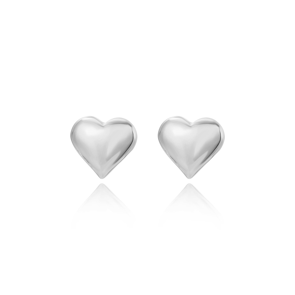 1 Pair Sweet Heart Shape Plating Copper Ear Studs display picture 7