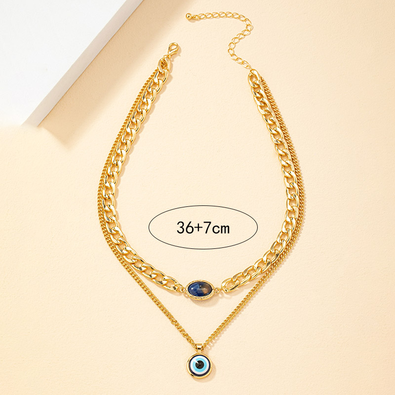Retro Eye Alloy Plating Inlay Resin 14k Gold Plated Women's Pendant Necklace display picture 4