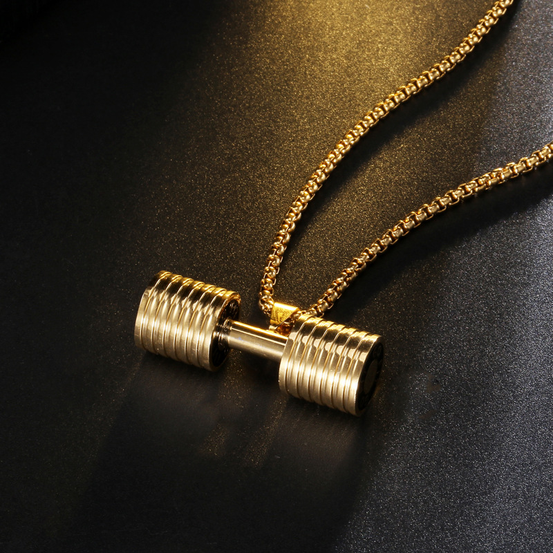 Commute Dumbbell Stainless Steel Men's Necklace display picture 3
