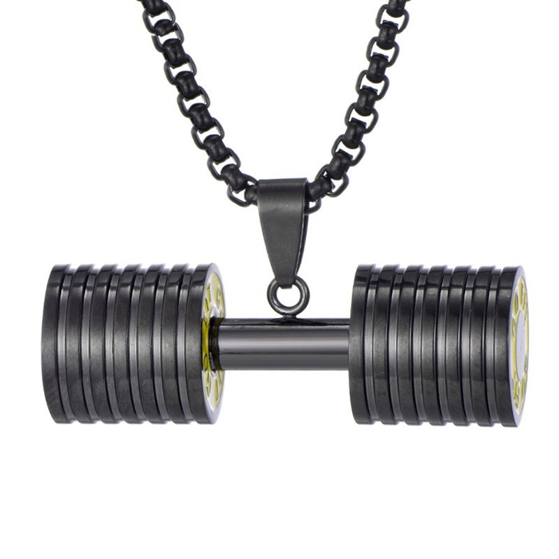 Commute Dumbbell Stainless Steel Men's Necklace display picture 6
