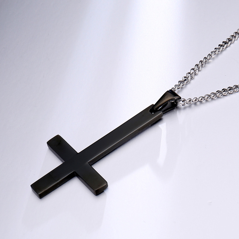 Commute Cross Stainless Steel Pendant Necklace display picture 6