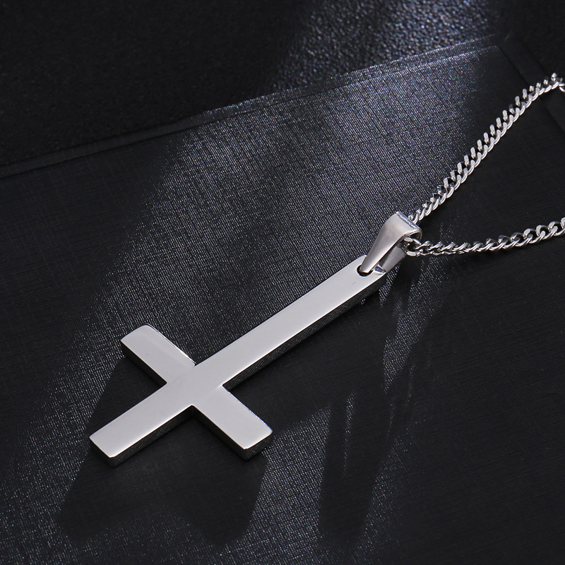 Commute Cross Stainless Steel Pendant Necklace display picture 5