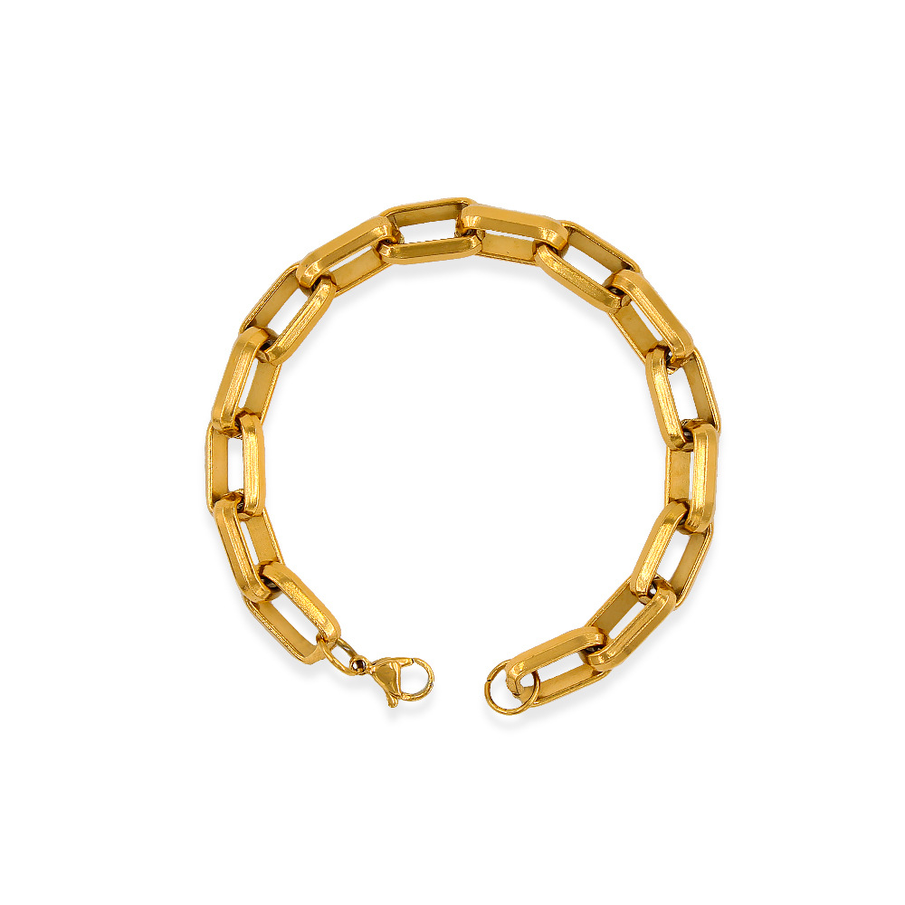Edelstahl 304 18 Karat Vergoldet Hip Hop Überzug Geometrisch Armbänder Halskette display picture 6
