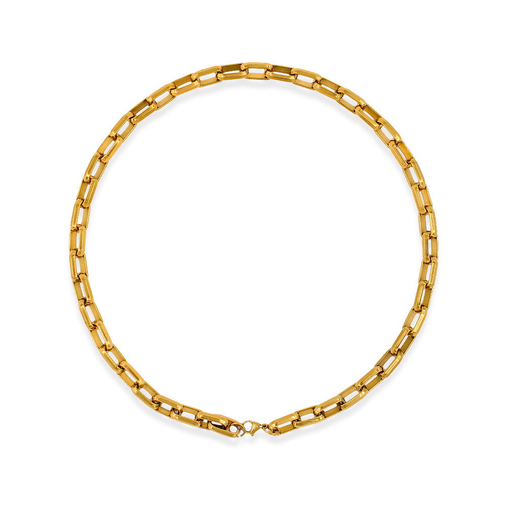 Edelstahl 304 18 Karat Vergoldet Hip Hop Überzug Geometrisch Armbänder Halskette display picture 7