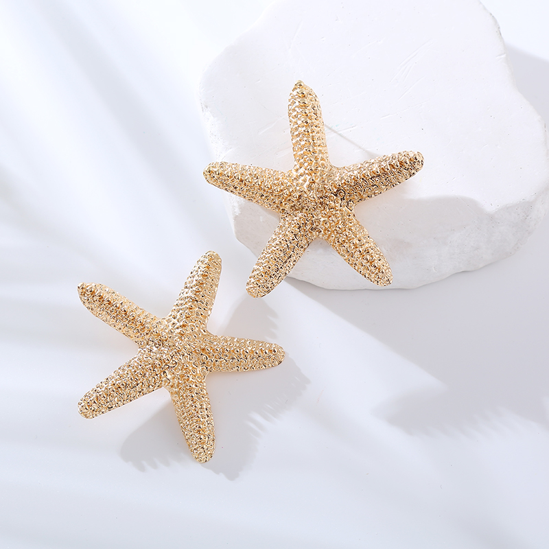 1 Pair Beach Starfish Alloy Ear Studs display picture 4