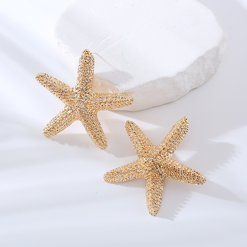 1 Pair Beach Starfish Alloy Ear Studs display picture 3
