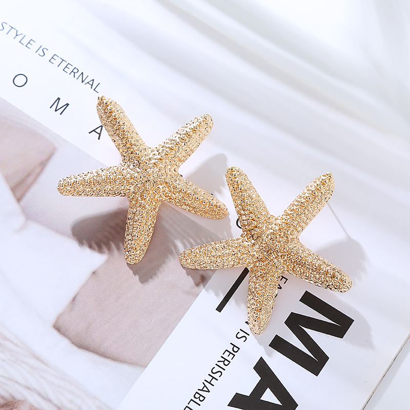 1 Pair Beach Starfish Alloy Ear Studs display picture 5