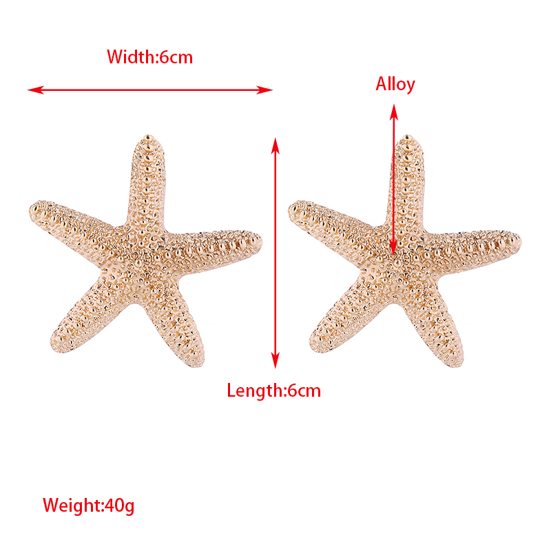 1 Pair Beach Starfish Alloy Ear Studs display picture 1