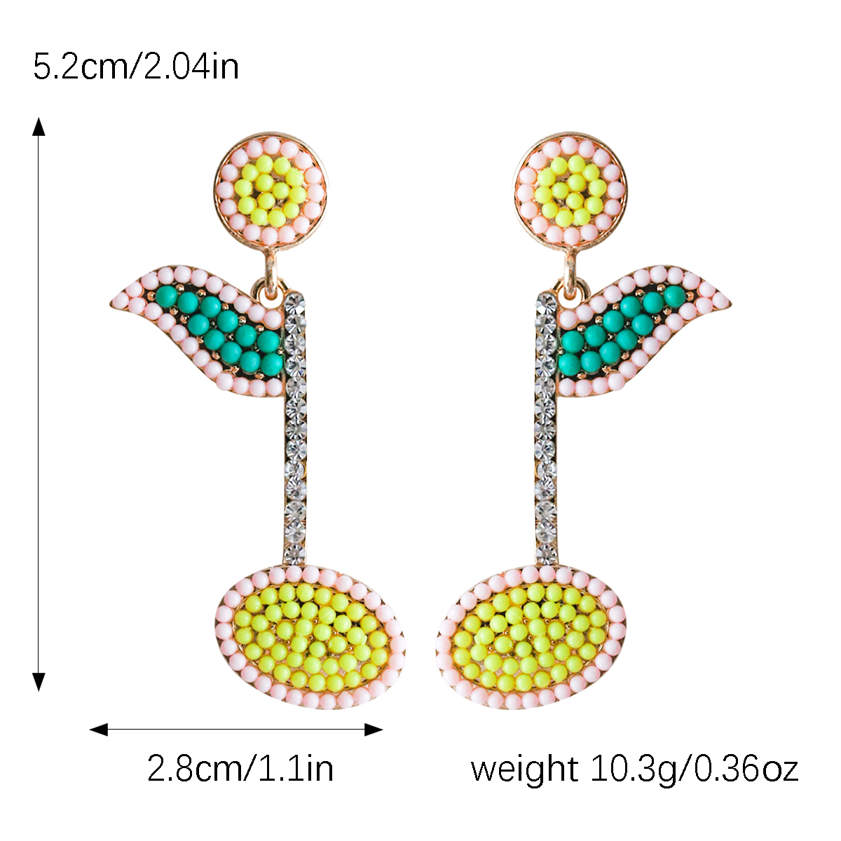 1 Pair Vacation Simple Style Golf Inlay Alloy Beads Drop Earrings display picture 6