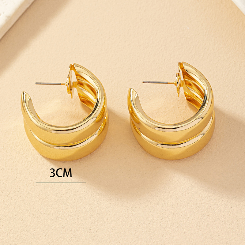 1 Pair Lady Solid Color Plating Alloy 14k Gold Plated Ear Studs display picture 5