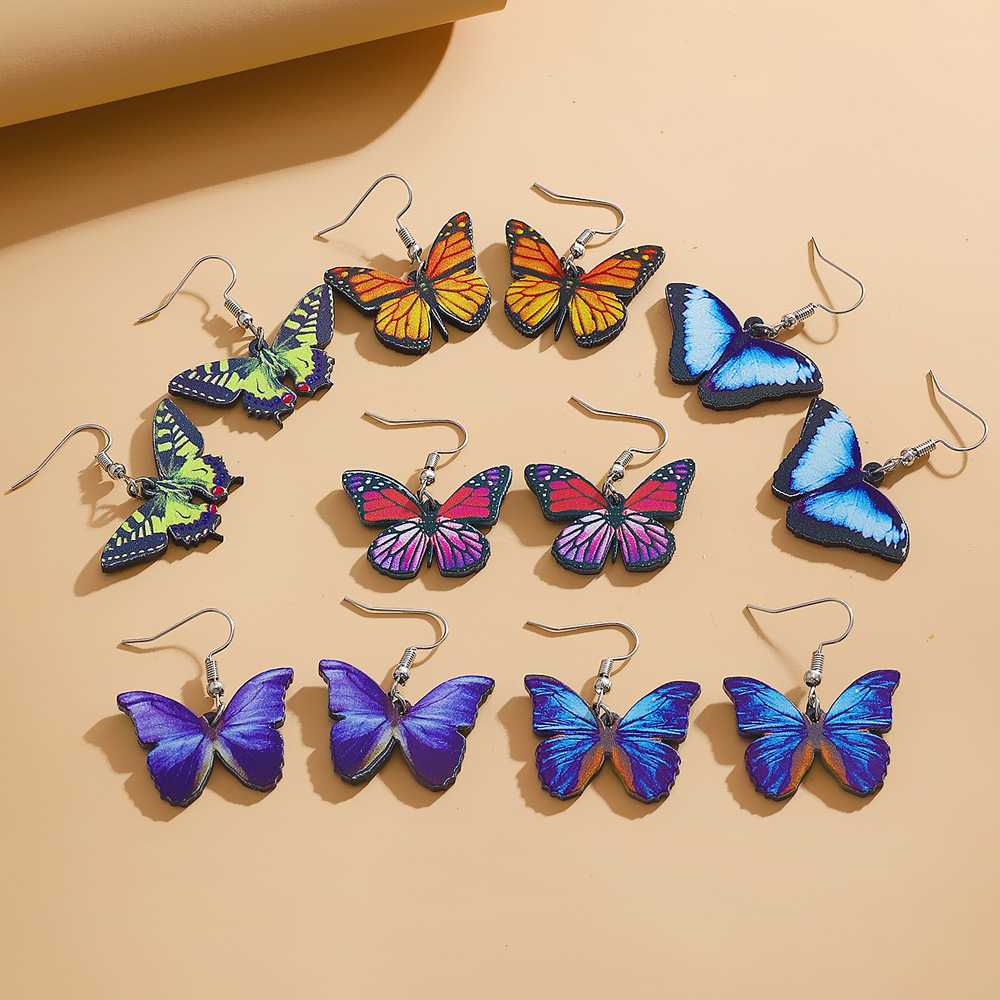 1 Pair Simple Style Classic Style Butterfly Arylic Dangling Earrings display picture 5