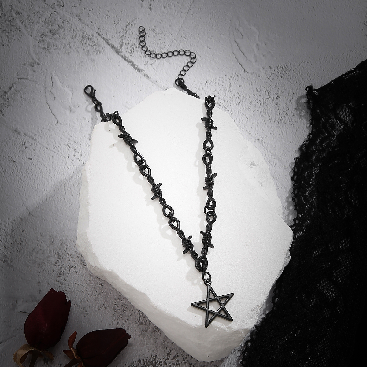 Simple Style Cool Style Pentagram Alloy Women's Necklace display picture 5