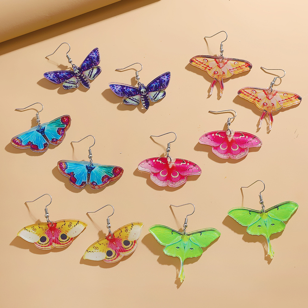 1 Pair Simple Style Classic Style Butterfly Arylic Dangling Earrings display picture 2