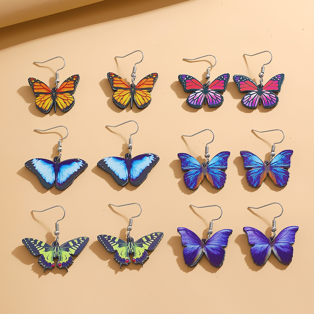 1 Pair Simple Style Classic Style Butterfly Arylic Dangling Earrings display picture 3