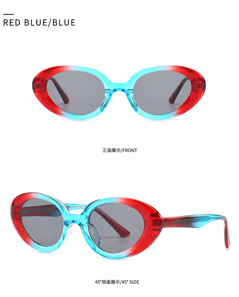 Vacation Color Block Ac Oval Frame Full Frame Men's Sunglasses display picture 8