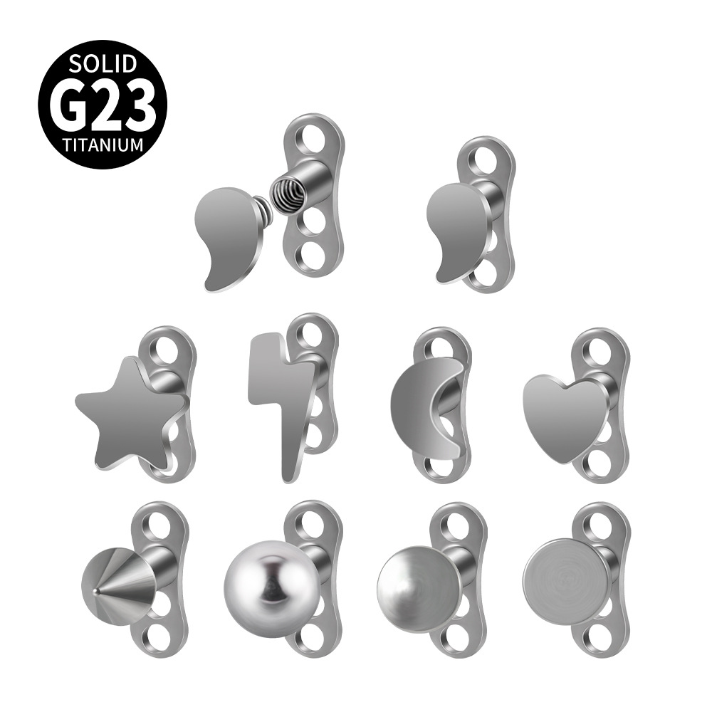 Casual Simple Style Shiny Heart Shape G23 Titanium Plating Buried Bone Nail display picture 1