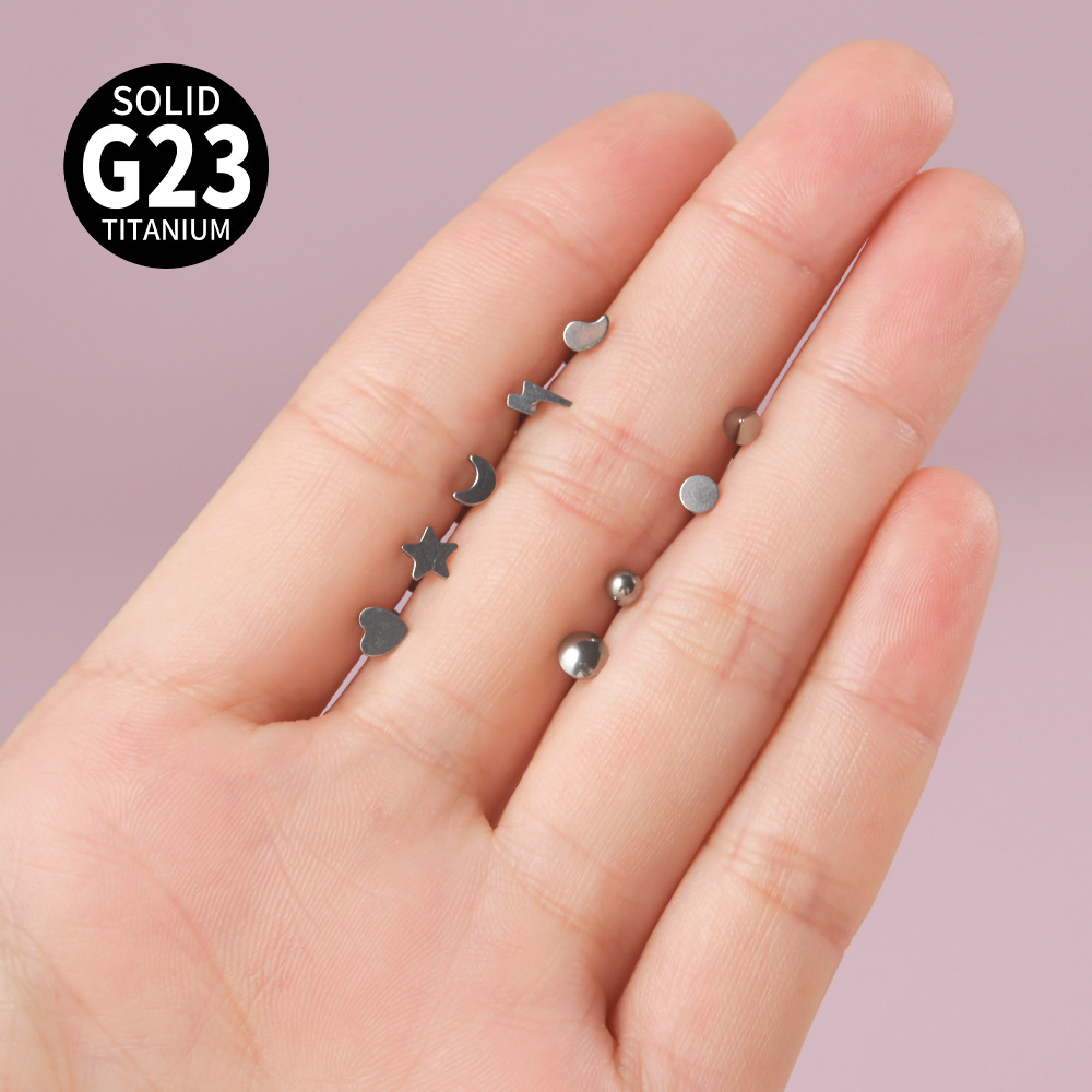 Casual Simple Style Shiny Heart Shape G23 Titanium Plating Buried Bone Nail display picture 2