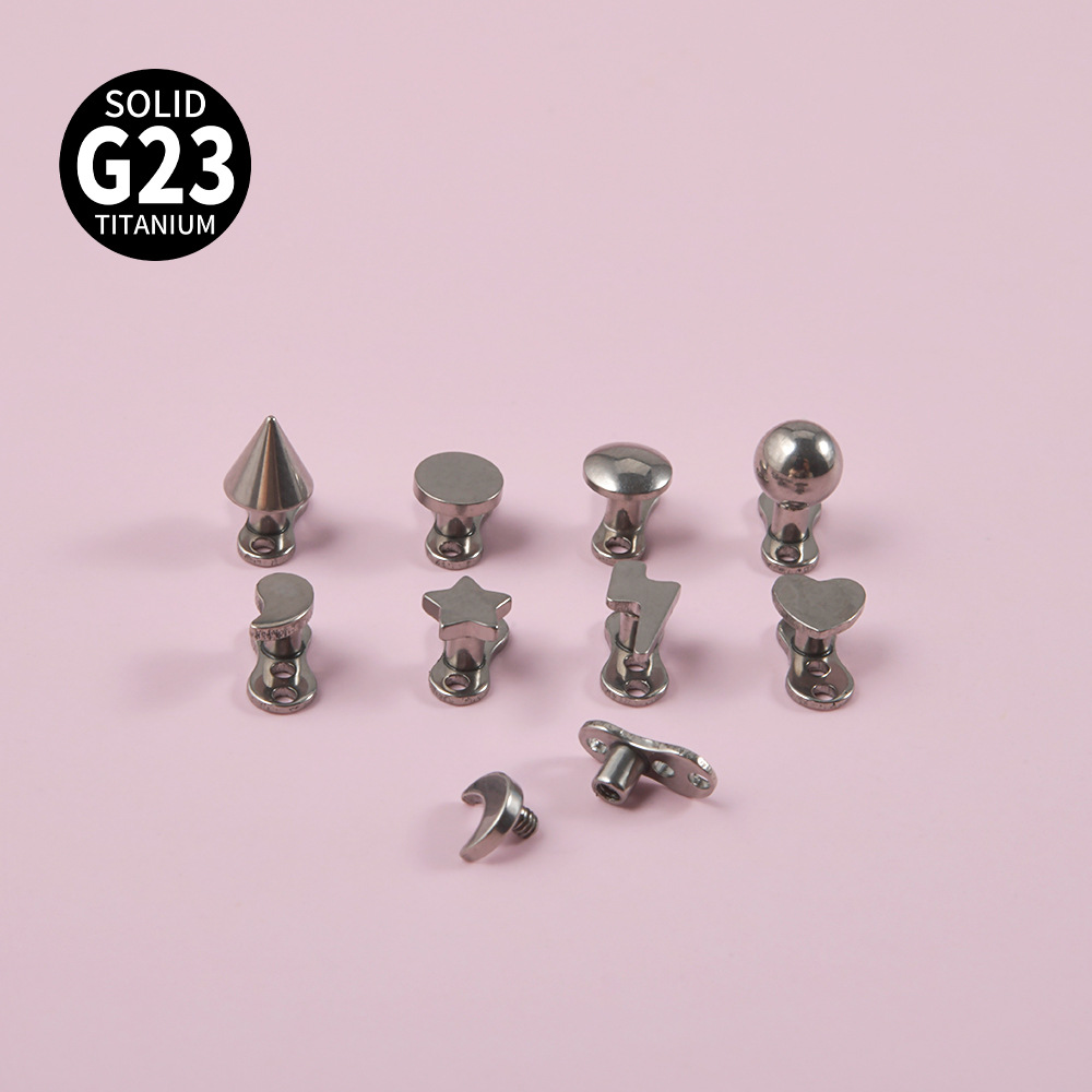 Casual Simple Style Shiny Heart Shape G23 Titanium Plating Buried Bone Nail display picture 3