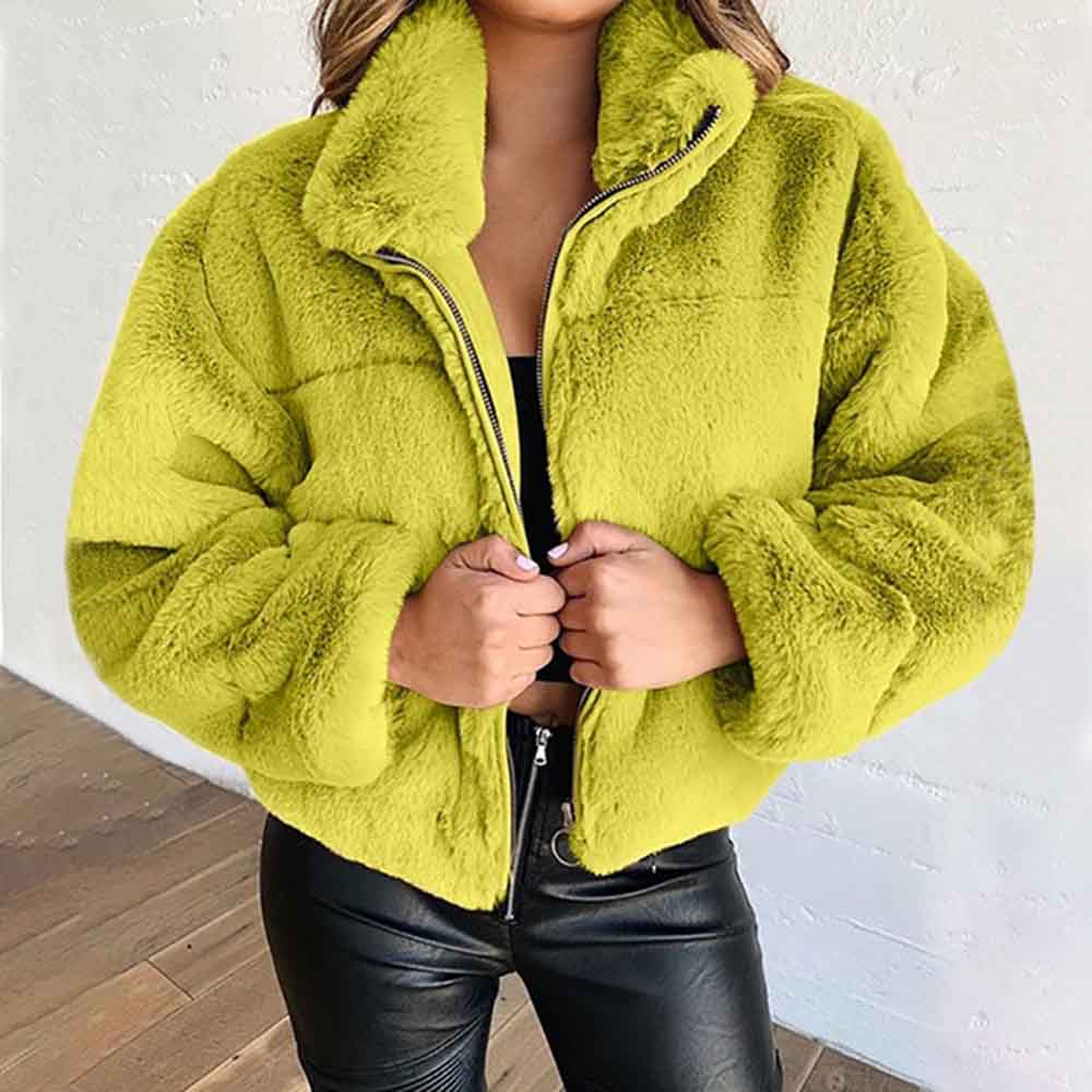 Femmes Décontractée Couleur Unie Fermeture Éclair Manteau Manteau En Laine display picture 3