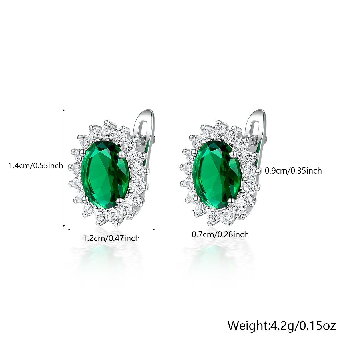 Luxurious Round Square Rhombus White Gold Plated Zircon Sterling Silver Wholesale Rings Earrings Necklace display picture 4