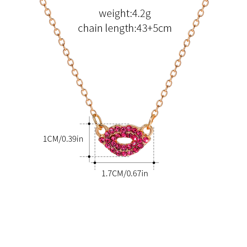 Lady Lips Alloy Inlay Artificial Gemstones Women's Pendant Necklace display picture 6