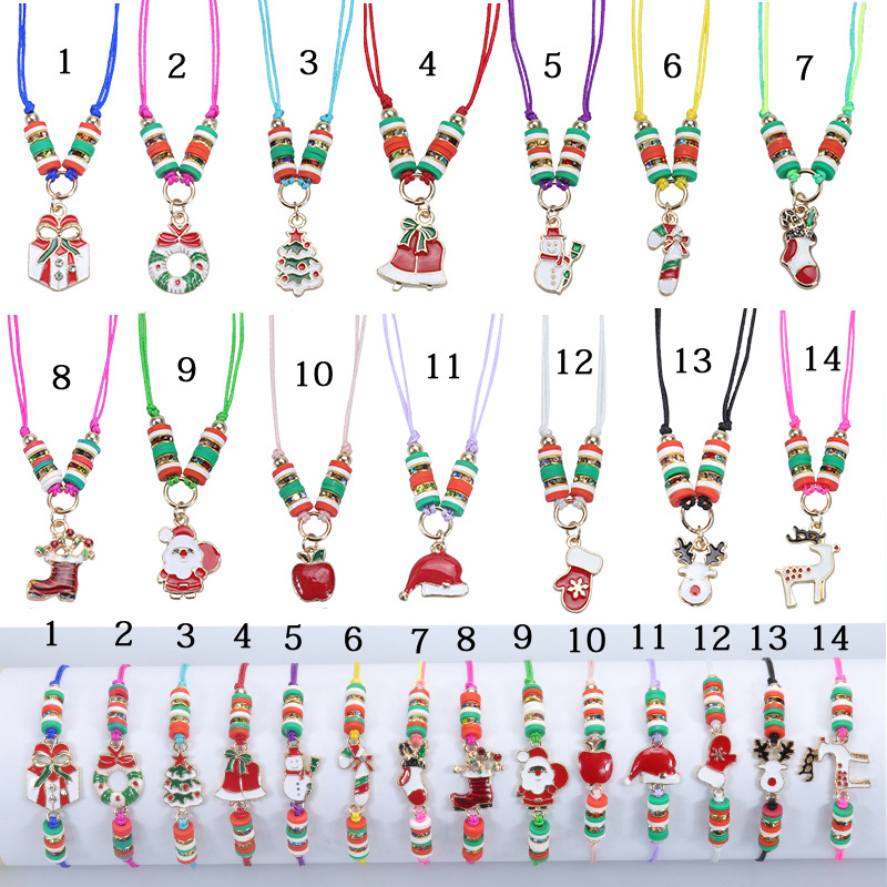 Modern Style Santa Claus Alloy Enamel Women's Bracelets Necklace display picture 1