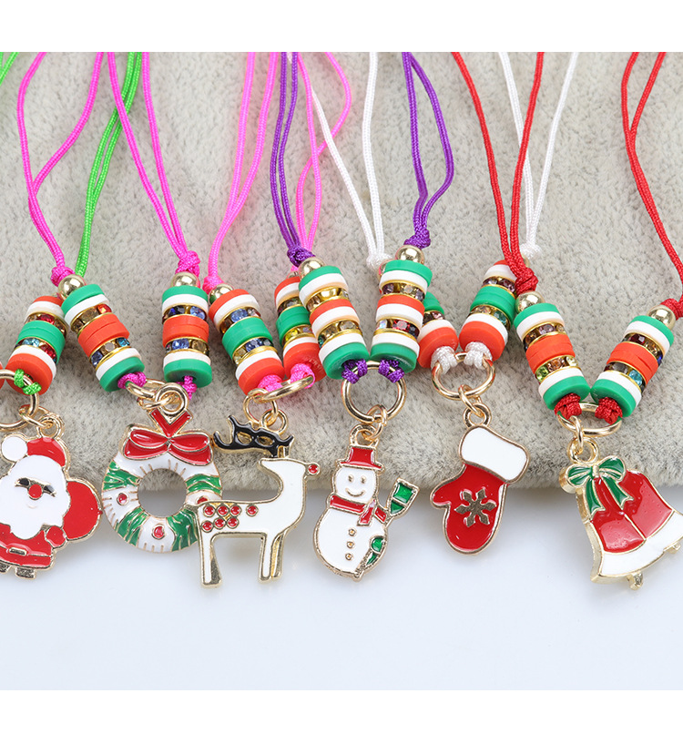 Moderner Stil Weihnachtsmann Legierung Emaille Frau Armbänder Halskette display picture 3